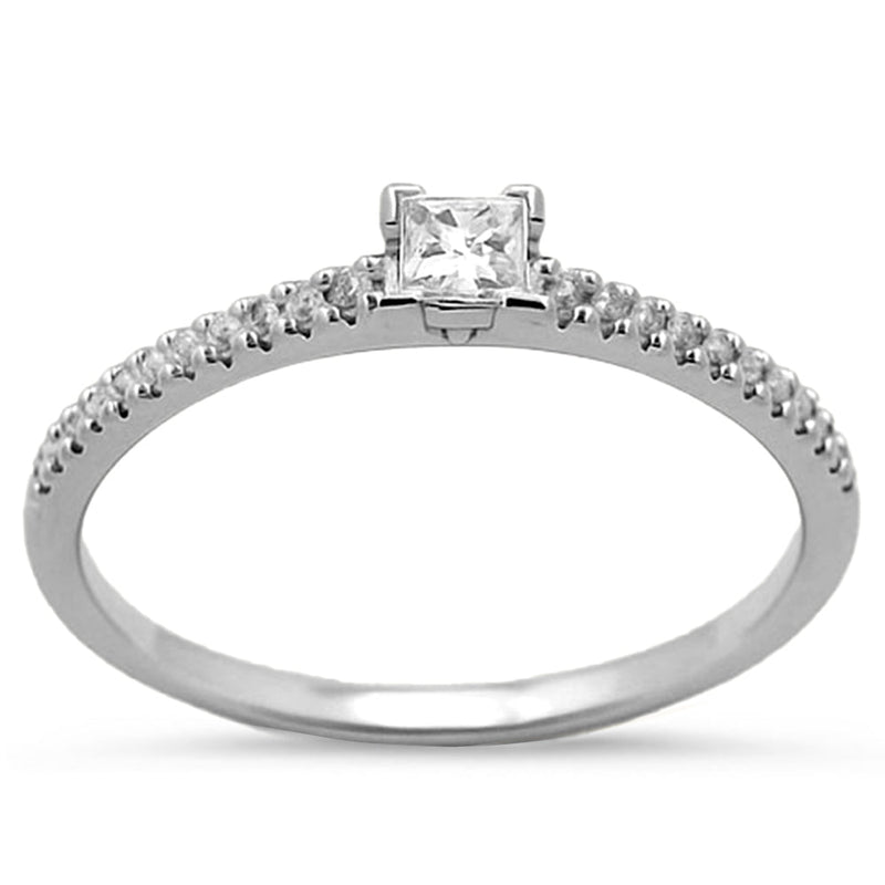 SPECIAL!.20ct G SI 14KT White Gold Princess Cut Diamond Engagement Ring Size 7