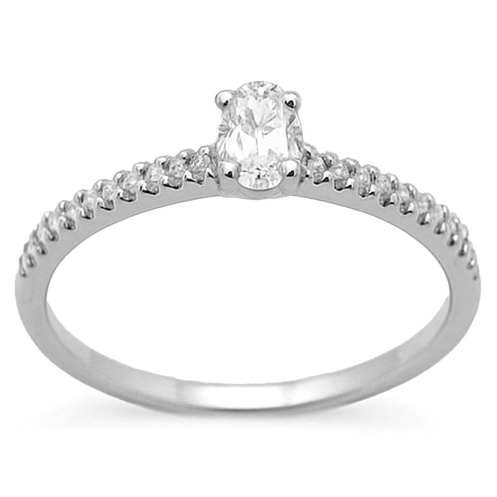 SPECIAL!.20ct G SI 14KT White Gold Oval Cut Diamond Engagement Ring Size 7