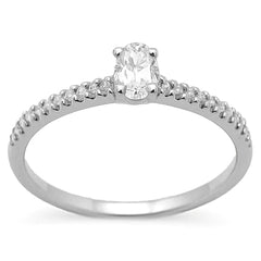 SPECIAL!.20ct G SI 14KT White Gold Oval Cut Diamond Engagement Ring Size 7