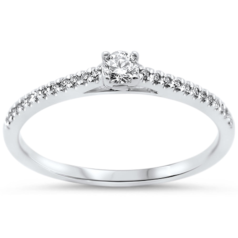 SPECIAL!.20ct G SI 14KT White Gold Round Diamond Engagement Ring Size 7