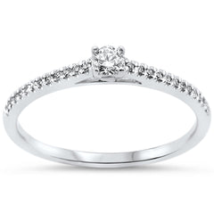 SPECIAL!.20ct G SI 14KT White Gold Round Diamond Engagement Ring Size 7