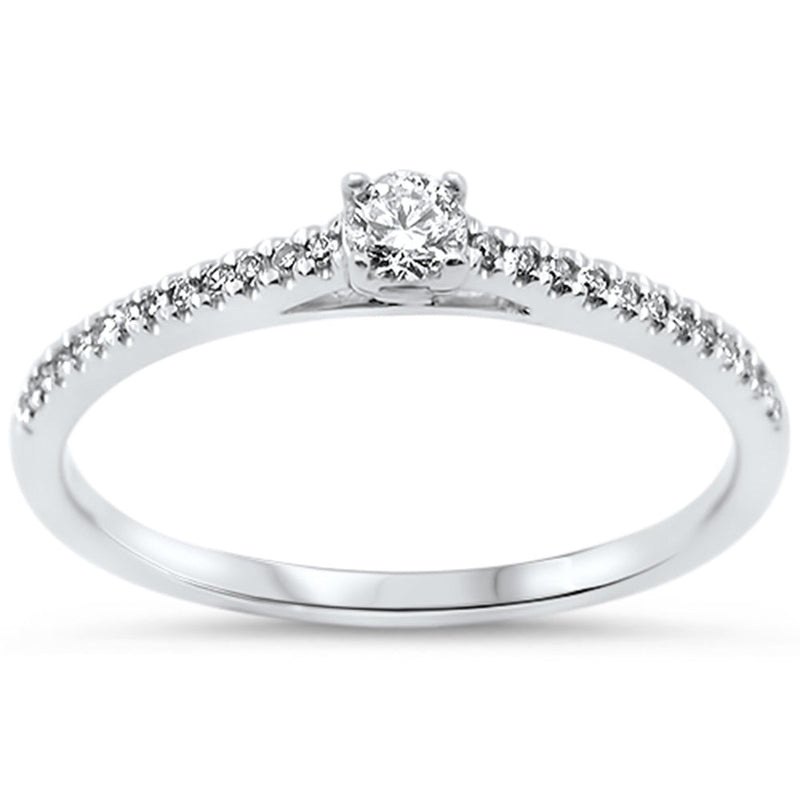 SPECIAL!.20ct G SI 14KT White Gold Round Diamond Engagement Ring Size 7