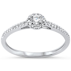 SPECIAL!.25ct G SI 14KT White Gold Round Diamond Engagement Ring Size 7