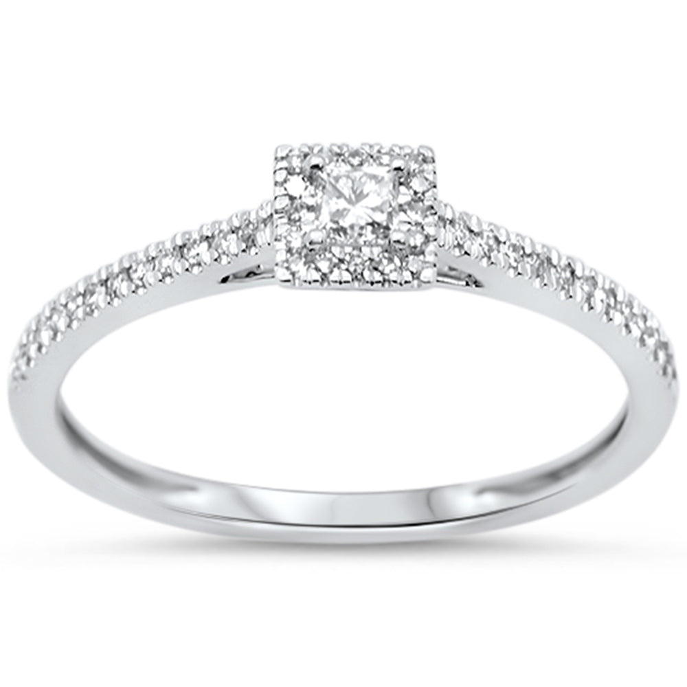 SPECIAL!.25ct G SI 14KT White Gold Princess Cut Diamond Engagement Ring Size 7