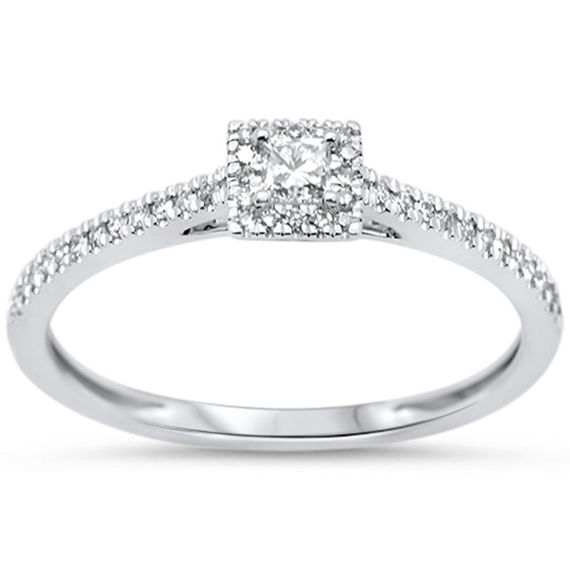 SPECIAL!.25ct G SI 14KT White Gold Princess Cut Diamond Engagement Ring Size 7