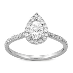 SPECIAL!.25ct G SI 14KT White Gold Pear Cut Diamond Engagement Ring Size 7