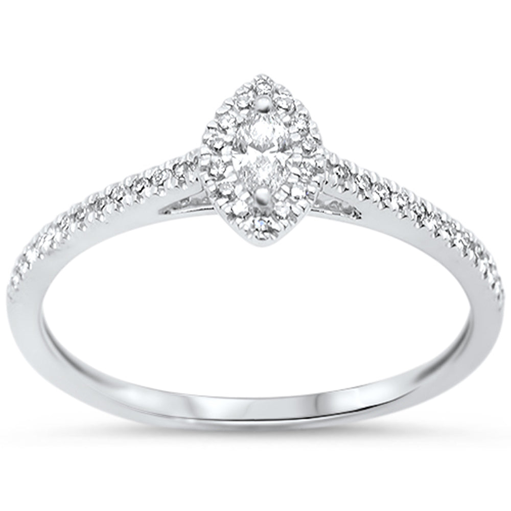 SPECIAL!.25ct G SI 14KT White Gold Marquise Diamond Engagement Ring Size 7