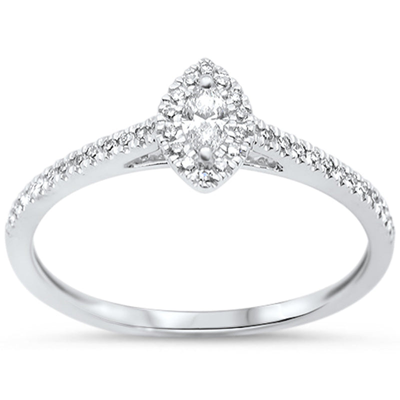 SPECIAL!.25ct G SI 14KT White Gold Marquise Diamond Engagement Ring Size 7