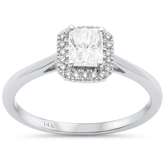 SPECIAL!.57ct G SI 14K White Gold Radiant Cut Diamond Engagement Ring Size 6.5