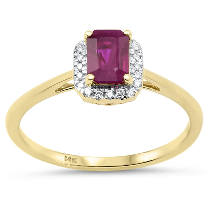 SPECIAL!.88ct G SI 14K Yellow Gold Diamond & Ruby Gemstone Ring Size 6.5