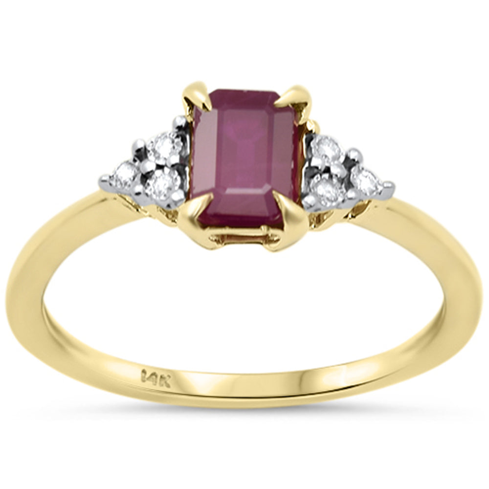 SPECIAL!.87ct G SI 14K Yellow Gold Diamond & Ruby Gemstone Ring Size 6.5
