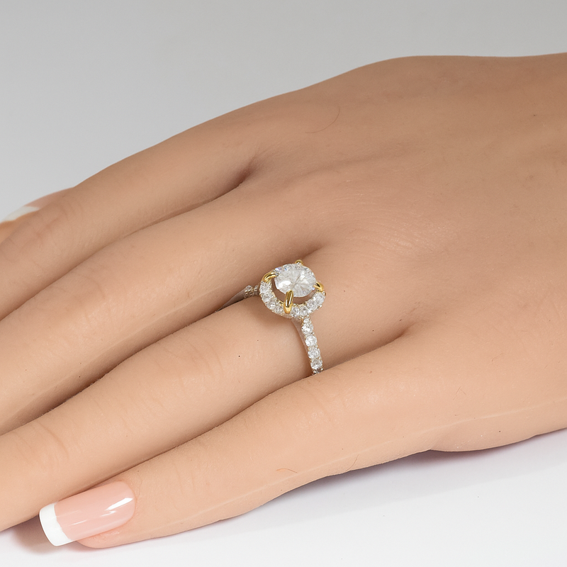 SPECIAL!1.72ct G SI 14K Yellow Gold Diamond & Round Cut Engagement Ring Size 6.5
