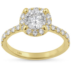 SPECIAL!1.72ct G SI 14K Yellow Gold Diamond & Round Cut Engagement Ring Size 6.5