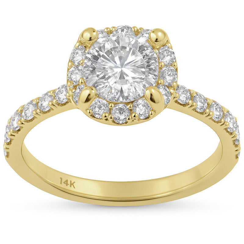 SPECIAL!1.72ct G SI 14K Yellow Gold Diamond & Round Cut Engagement Ring Size 6.5