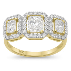 SPECIAL!2.04ct G SI 14K Yellow Gold Diamond Radiant Cut Engagement Ring Size 6.5
