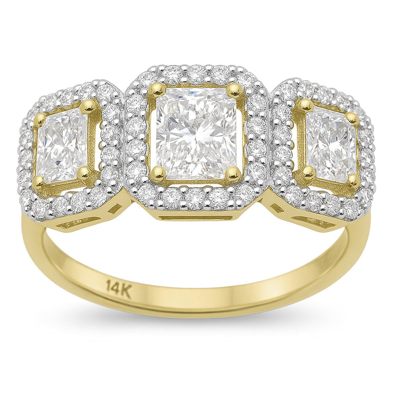 SPECIAL!2.04ct G SI 14K Yellow Gold Diamond Radiant Cut Engagement Ring Size 6.5