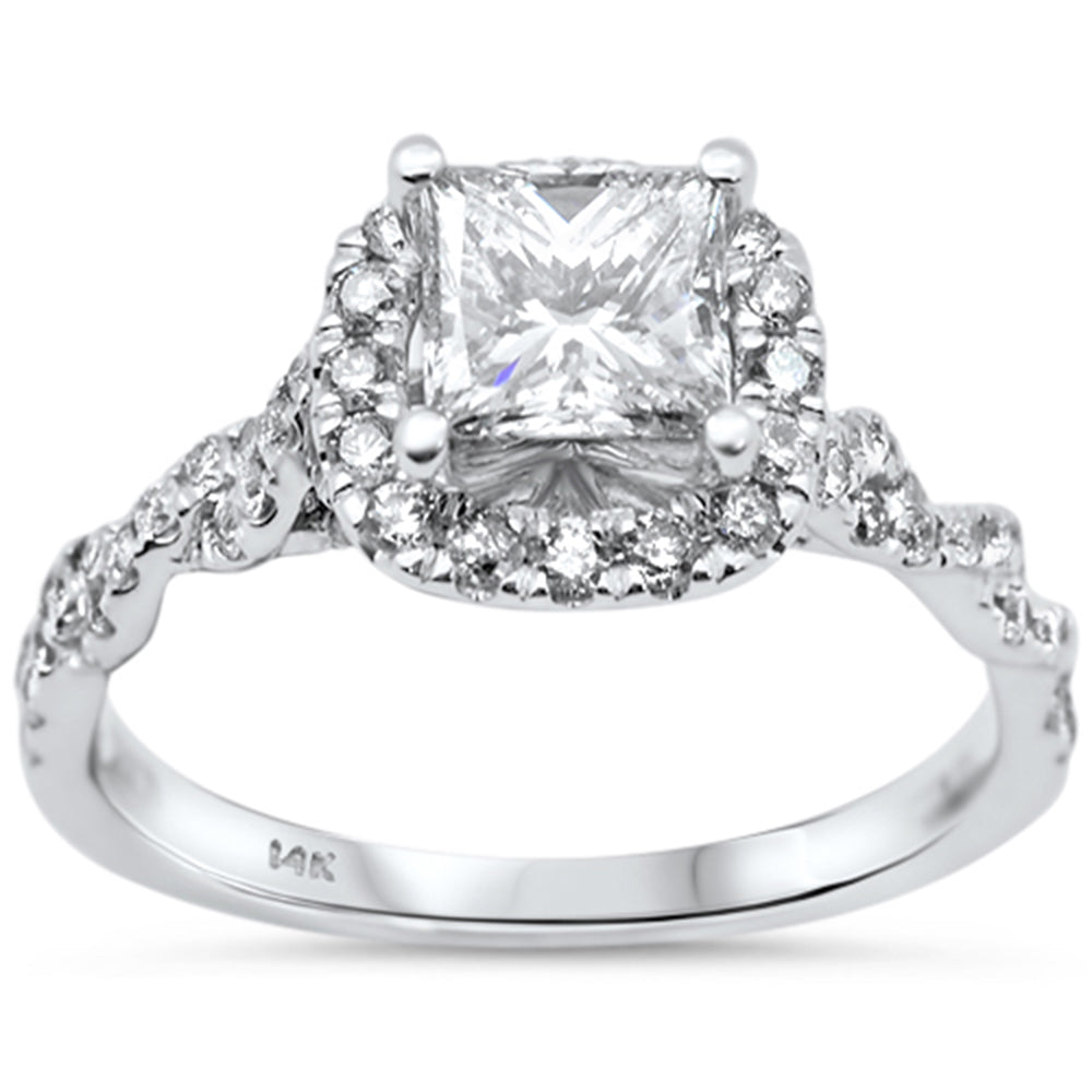 SPECIAL!1.54ct G SI 14K White Gold Princess cut Diamond Engagement Ring Size 6.5