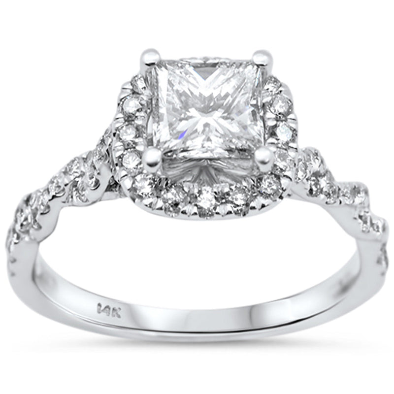 SPECIAL!1.54ct G SI 14K White Gold Princess cut Diamond Engagement Ring Size 6.5