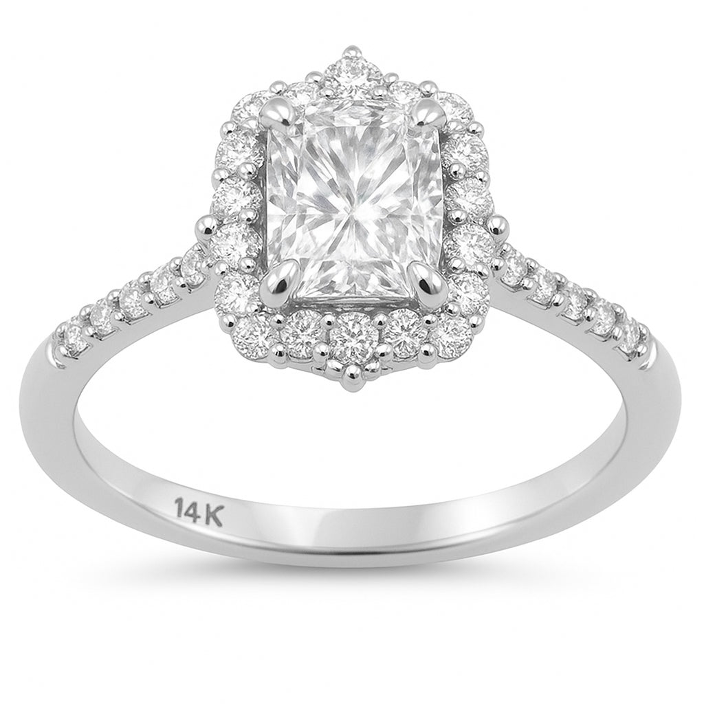 SPECIAL!1.28ct G SI 14K White Gold Radiant Cut Solitaire Engagement Ring Size 6.5
