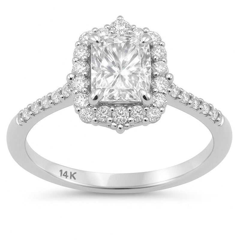 SPECIAL!1.28ct G SI 14K White Gold Radiant Cut Solitaire Engagement Ring Size 6.5