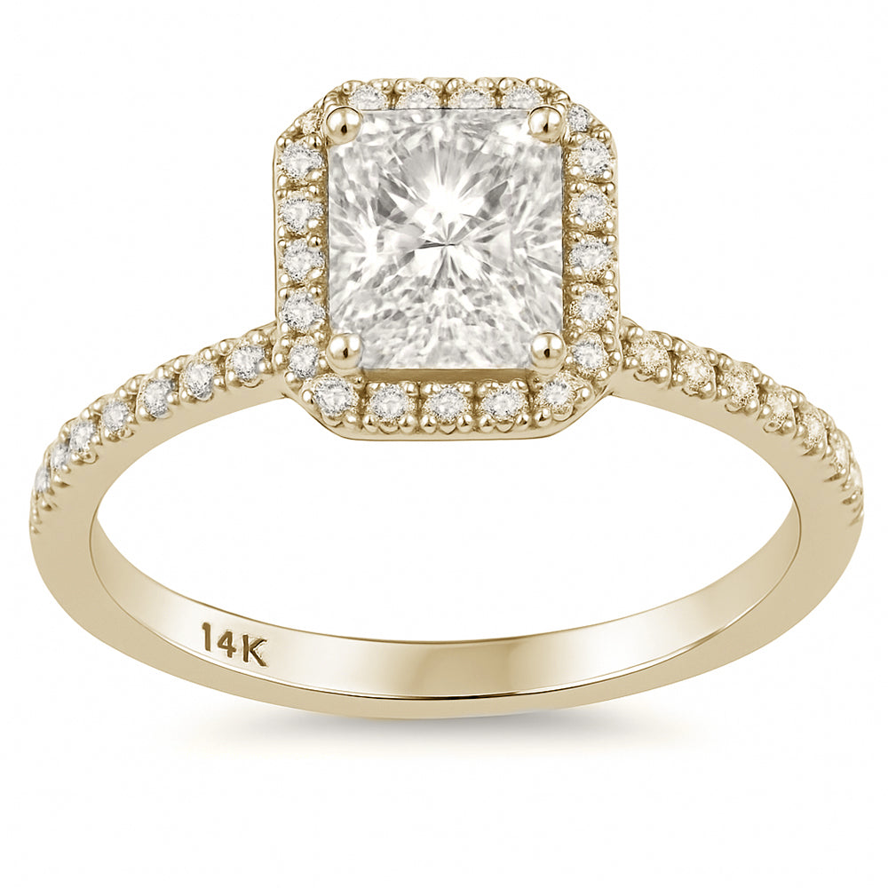 SPECIAL!1.36ct G SI 14K Yellow Gold Radiant Cut Diamond Engagement Ring Size 6.5
