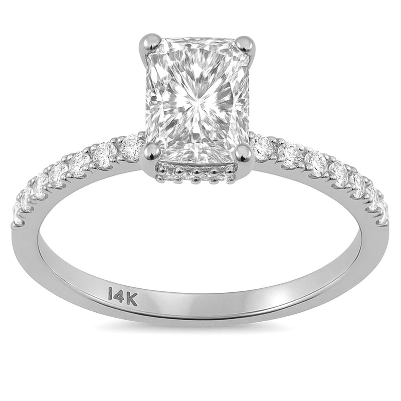 SPECIAL!1.10ct G SI 14K White Gold Radiant Cut Diamond Solitaire Engagement Ring Size 6.5