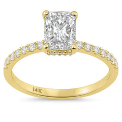SPECIAL!1.20ct G SI 14K Yellow Gold Radiant Cut Diamond Engagement Ring Size 6.5