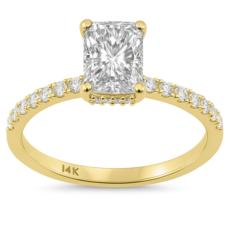 SPECIAL!1.20ct G SI 14K Yellow Gold Radiant Cut Diamond Engagement Ring Size 6.5