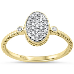 SPECIAL!.19ct G SI 14K Yellow Gold Oval Shape Diamond Engagement Ring Size 6.5