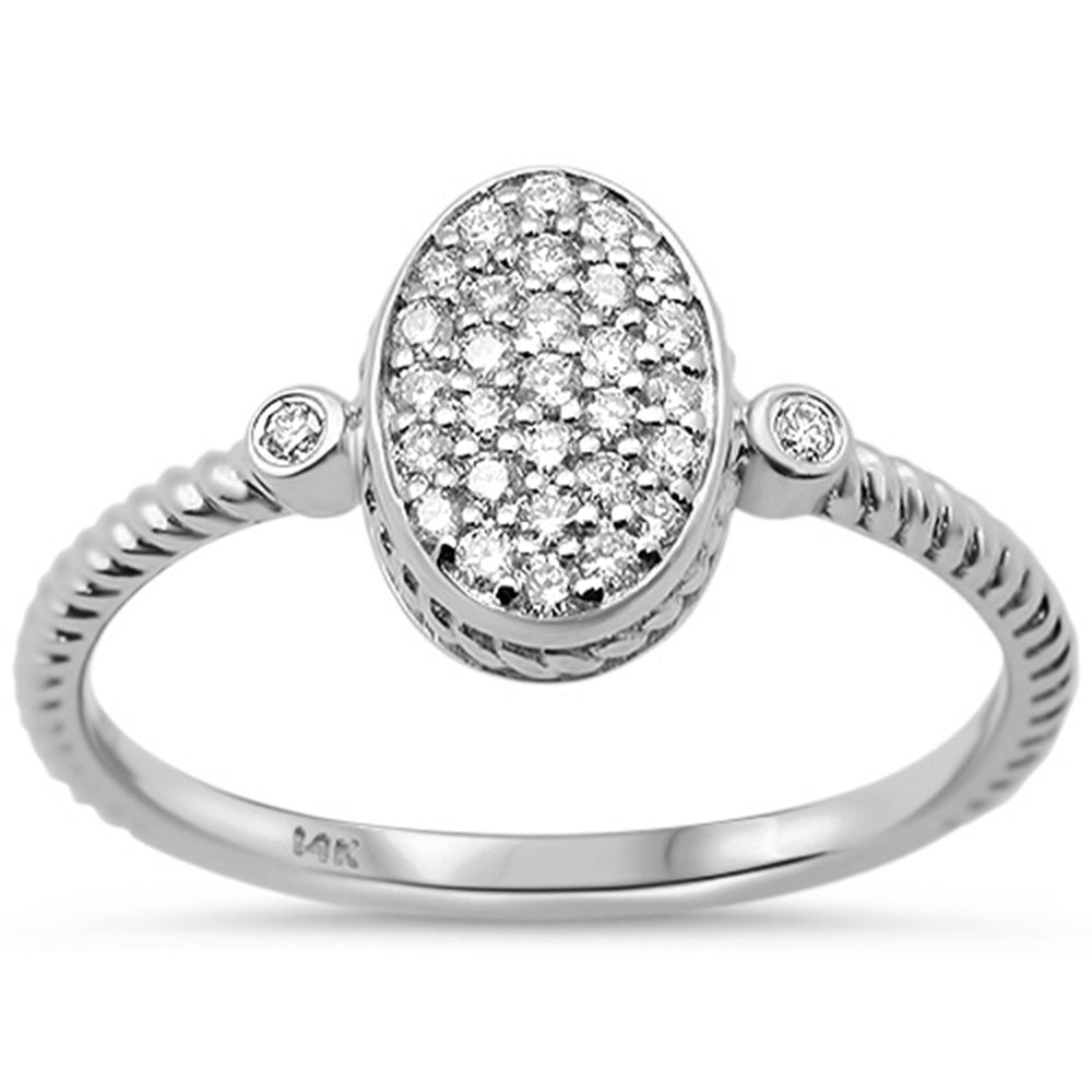 SPECIAL!.21ct G SI 14K White Gold Diamond Oval Shape Engagement Ring Size 6.5
