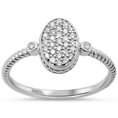 SPECIAL!.21ct G SI 14K White Gold Diamond Oval Shape Engagement Ring Size 6.5