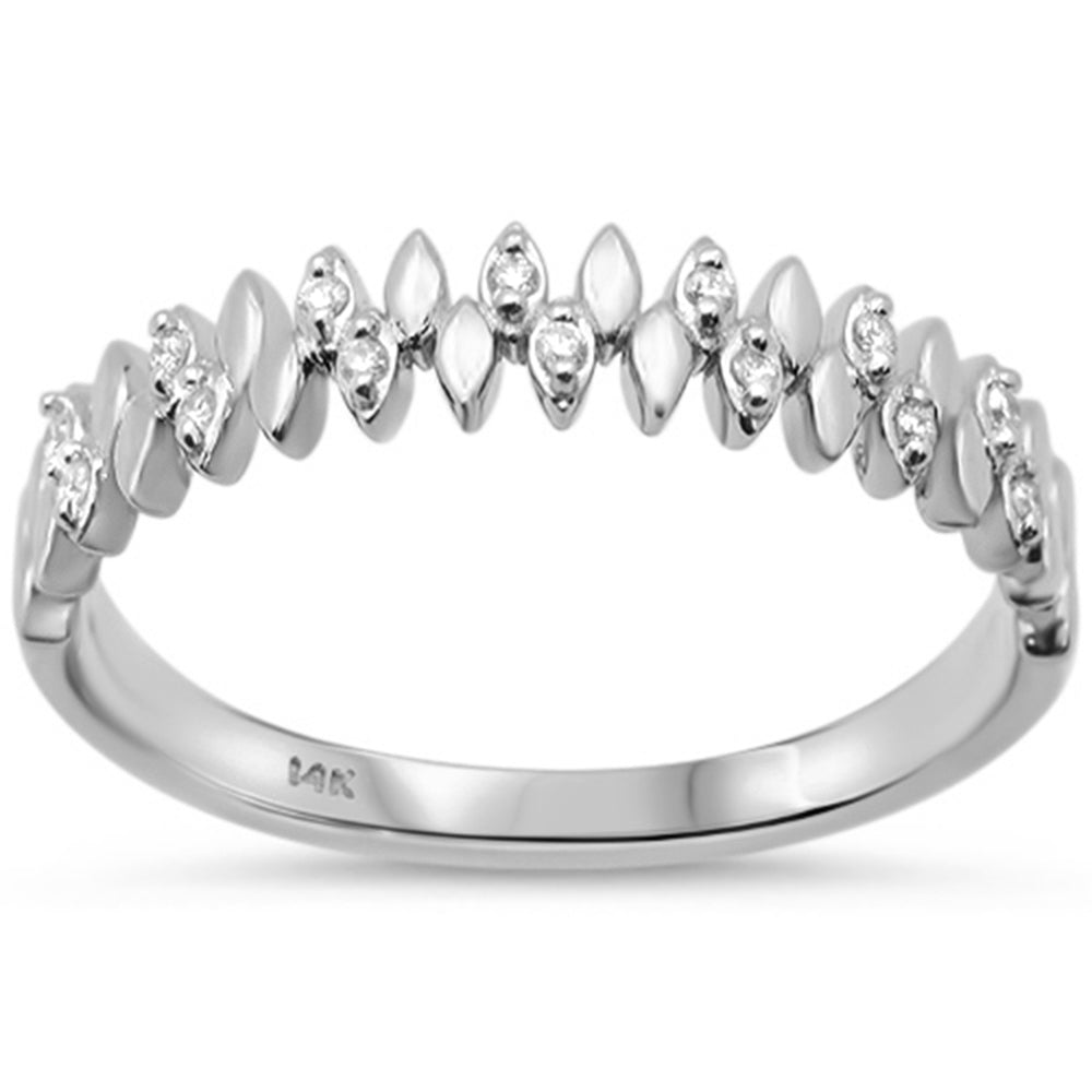 SPECIAL! .07ct G SI 14K White Gold Trendy Diamond Band Ring Size 6.5