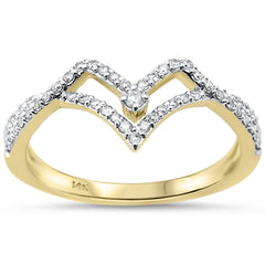 SPECIAL!.25ct G SI 14K Yellow Gold Diamond Chevron Band Ring Size 6.5