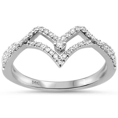 SPECIAL!.25ct G SI 14K White Gold Diamond Chevron Ring Band Size 6.5