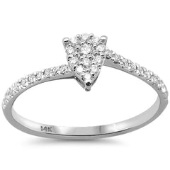 .22ct G SI 14K White Gold Diamond Pear Shaped Engagement Ring Size 6.5