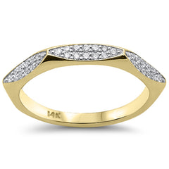 SPECIAL!.19ct G SI 14K Yellow Gold Diamond Trendy Modern Band Ring Size 6.5