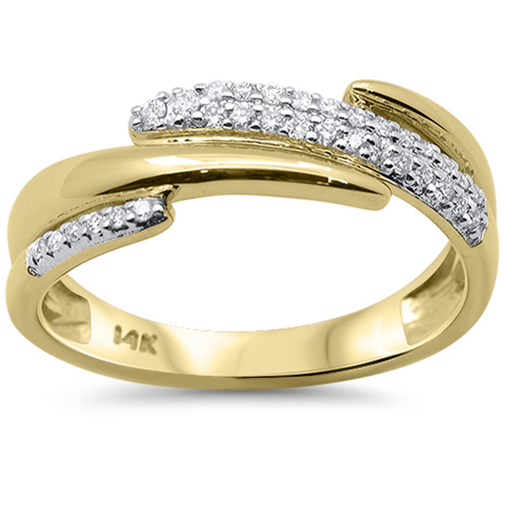 SPECIAL!.15ct G SI 14K Yellow Gold Diamond Modern Band Ring Size 6.5