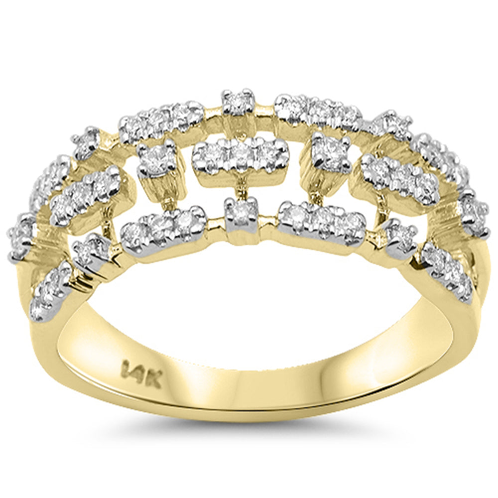 SPECIAL!.27ct G SI 14K Yellow Gold Diamond Modern Band Ring Size 6.5