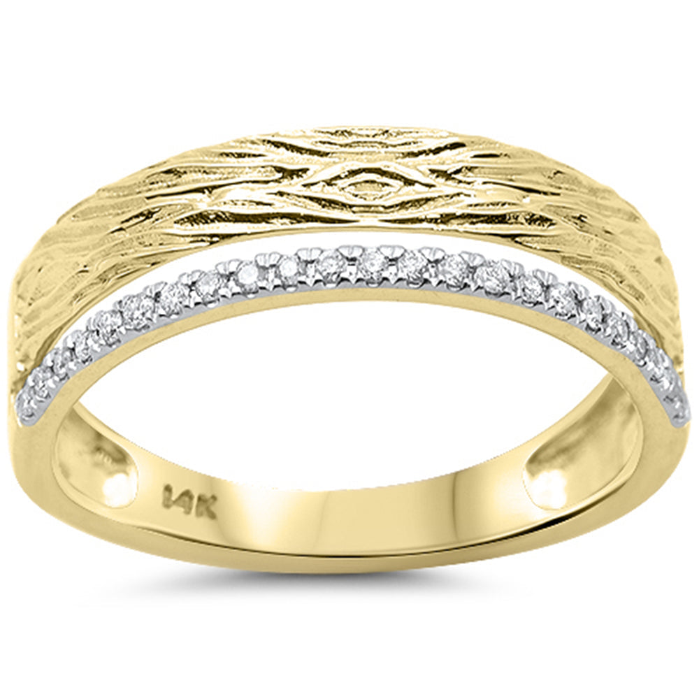 SPECIAL!.10ct G SI 14K Yellow Gold Diamond Fashion Trendy Modern Band Ring Size 6.5