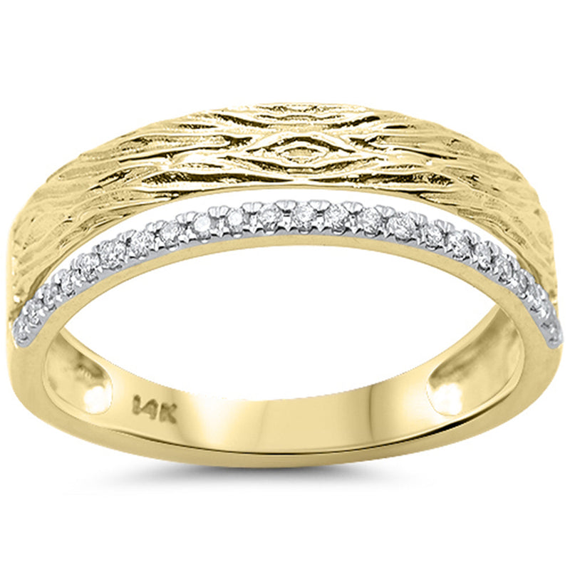 SPECIAL!.10ct G SI 14K Yellow Gold Diamond Fashion Trendy Modern Band Ring Size 6.5