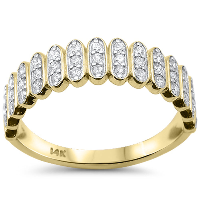 SPECIAL!.38ct G SI 14K Yellow Gold Diamond Fashion Scalloped Band Ring Size 6.5