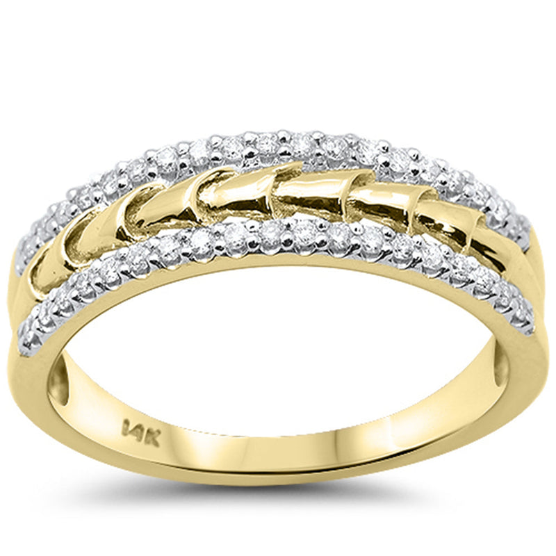 SPECIAL!.32ct G SI 14K Yellow Gold Men's Diamond Modern Band Ring Size 10