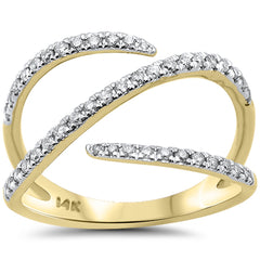SPECIAL!.32ct G SI 14K Yellow Gold Diamond Open Modern Trendy Band Ring Size 6.5