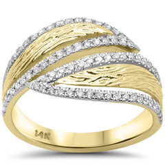 SPECIAL!.31ct G SI 14K Yellow Gold Diamond Modern Trendy Fashion Band Ring Size 6.5