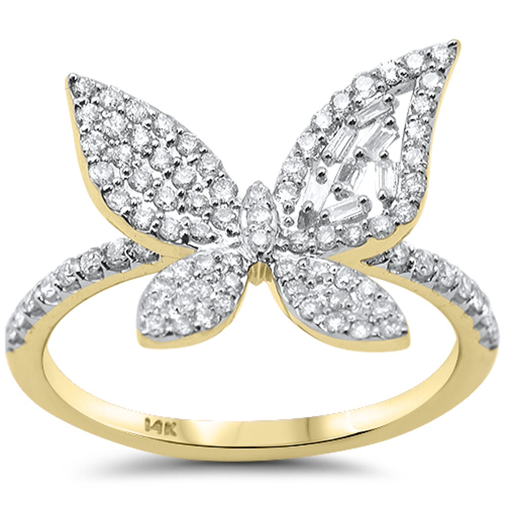 SPECIAL!.55ct G SI 14K Yellow Gold Diamond Butterfly Ring Size 6.5