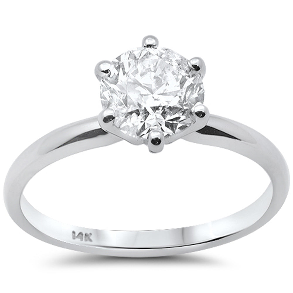 SPECIAL!1.33ct G SI 14K White Gold Round Diamond Solitaire Engagement Ring Size 6.5