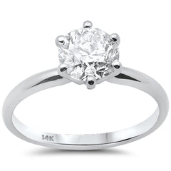 SPECIAL!1.33ct G SI 14K White Gold Round Diamond Solitaire Engagement Ring Size 6.5