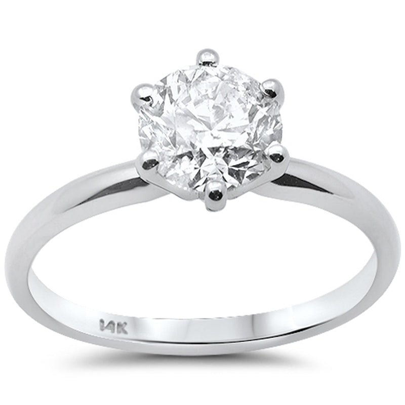 SPECIAL!1.33ct G SI 14K White Gold Round Diamond Solitaire Engagement Ring Size 6.5