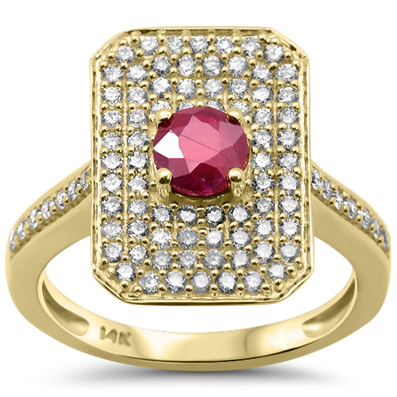 SPECIAL!1.45ct G SI 14K Yellow Gold Diamond & Ruby Gemstone Ring Size 6.5
