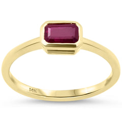 SPECIAL!.66ct G SI 14K Yellow Gold Diamond & Ruby Gemstone Ring Size 6.5